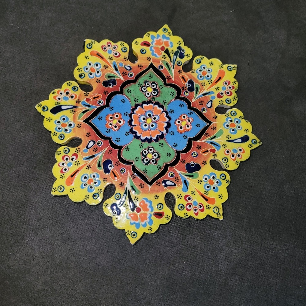 Handmade Turkish Ceramic Pottery Star Shape Tile Trivet